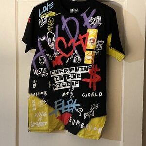 Graphic Men’s T-Shirt - Black, Yellow, Red